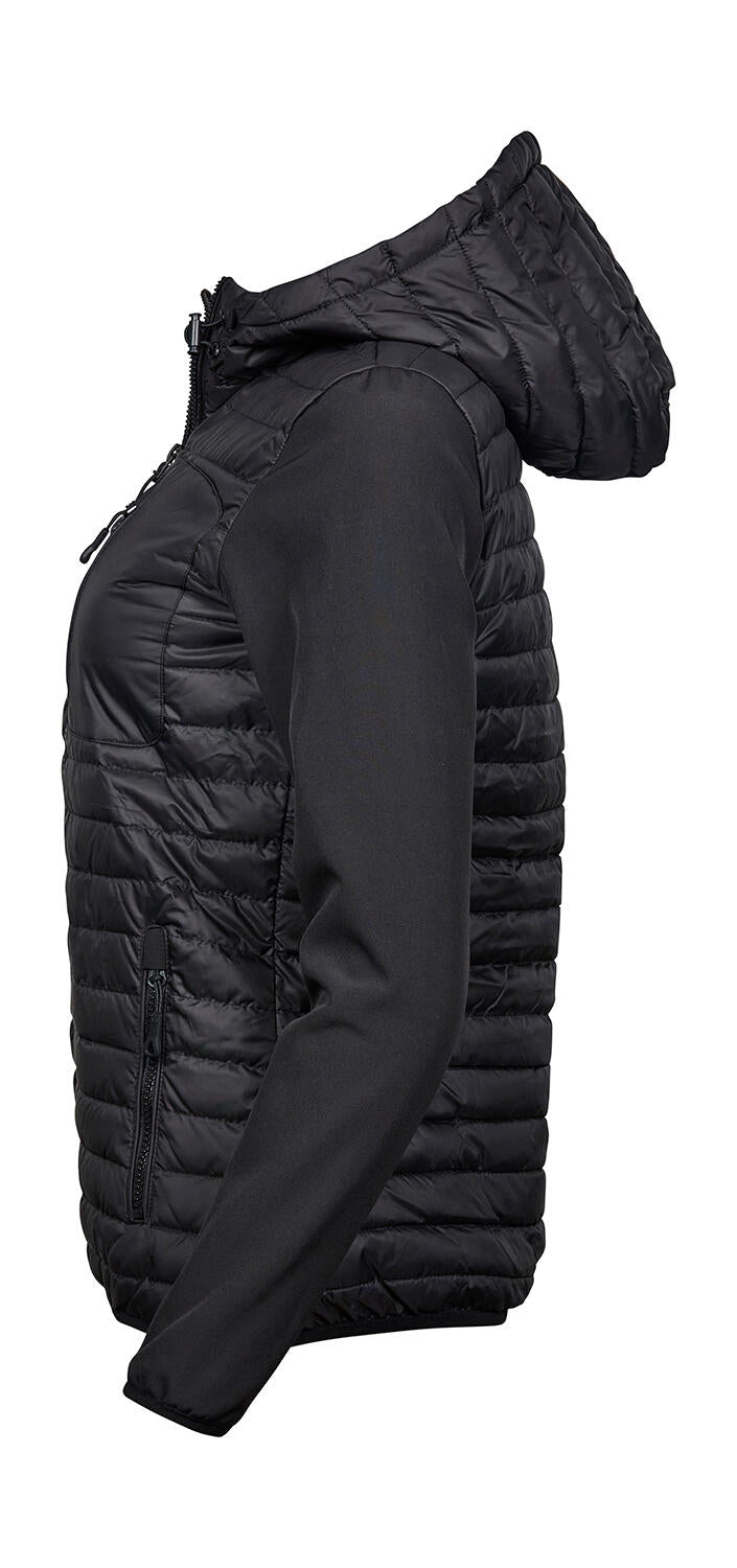  Ladies' Hooded Crossover Jacket in Farbe Black