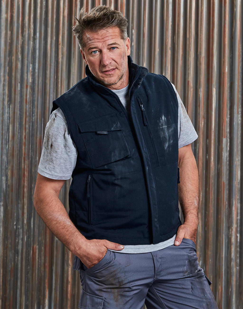  Heavy Duty Workwear Gilet in Farbe Black