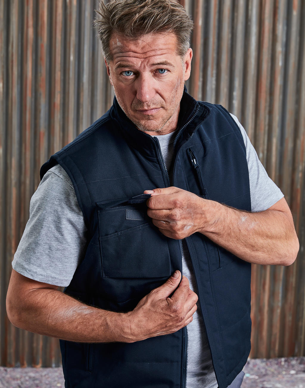  Heavy Duty Workwear Gilet in Farbe Black