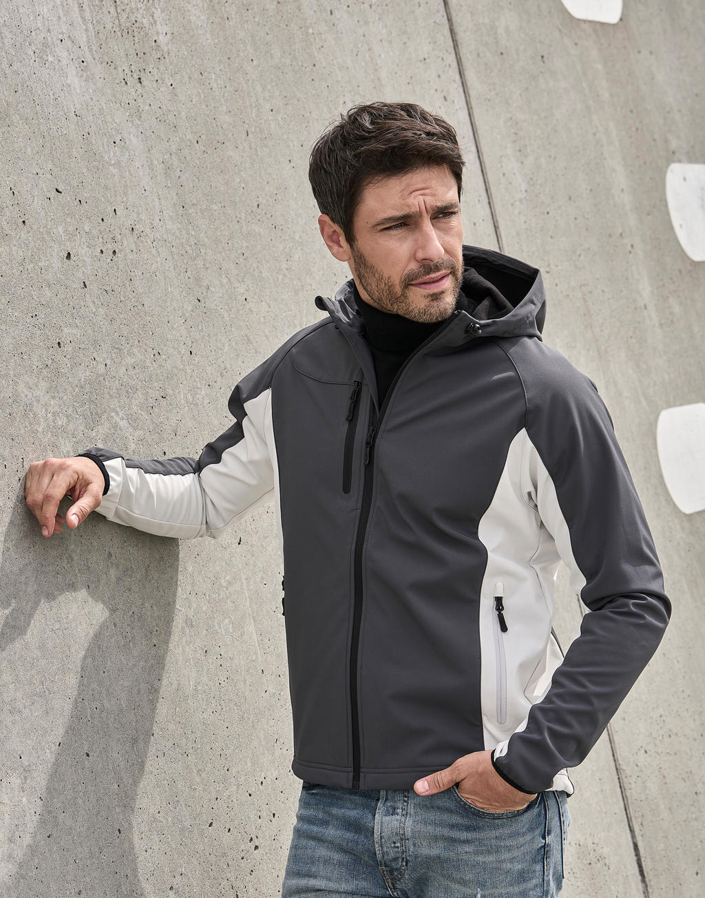  Hooded Lightweight Performance Softshell in Farbe Black/Dark Grey