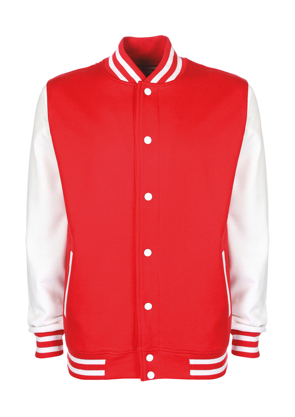  Varsity Jacket in Farbe Fire Red/White