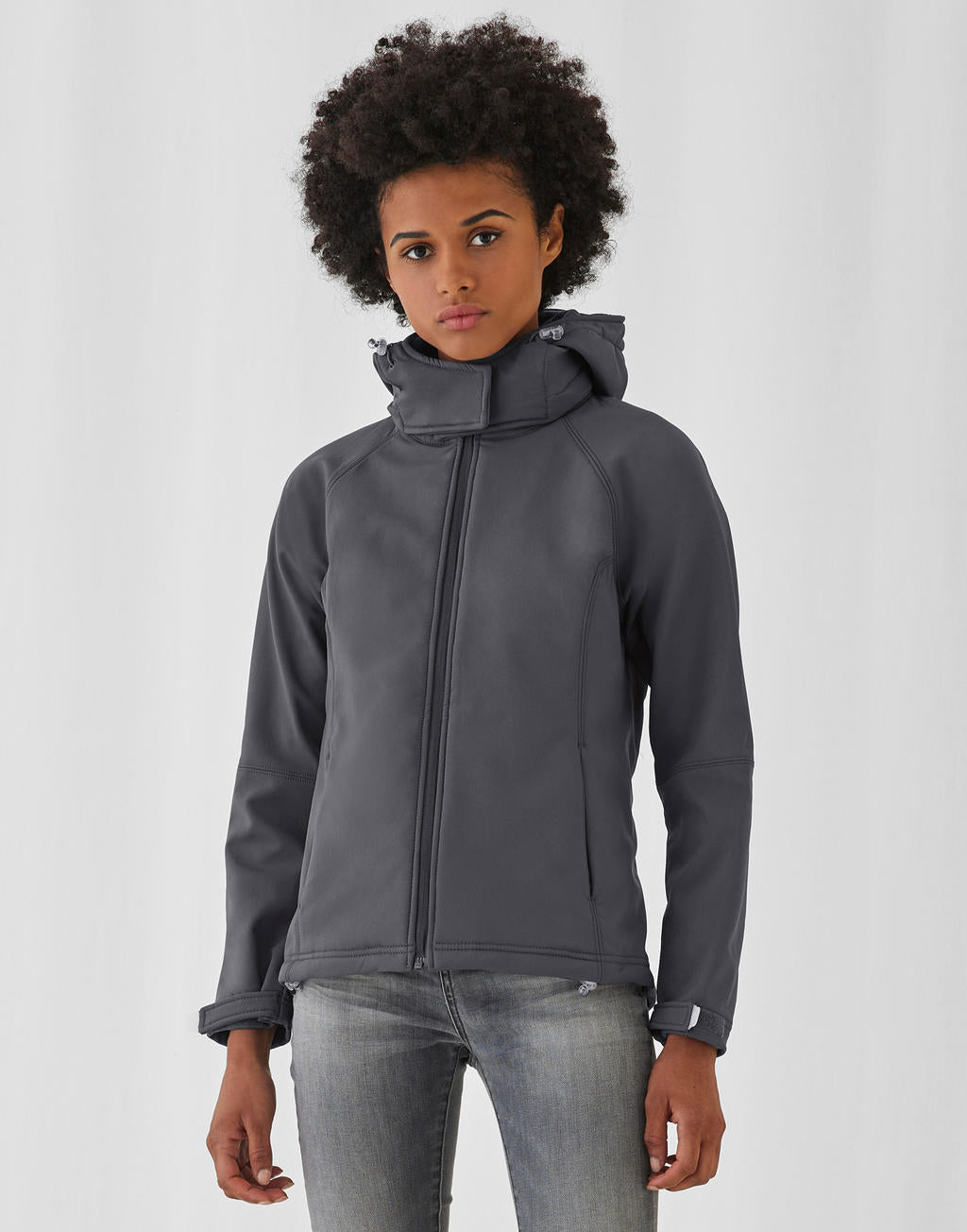  Hooded Softshell/women in Farbe White