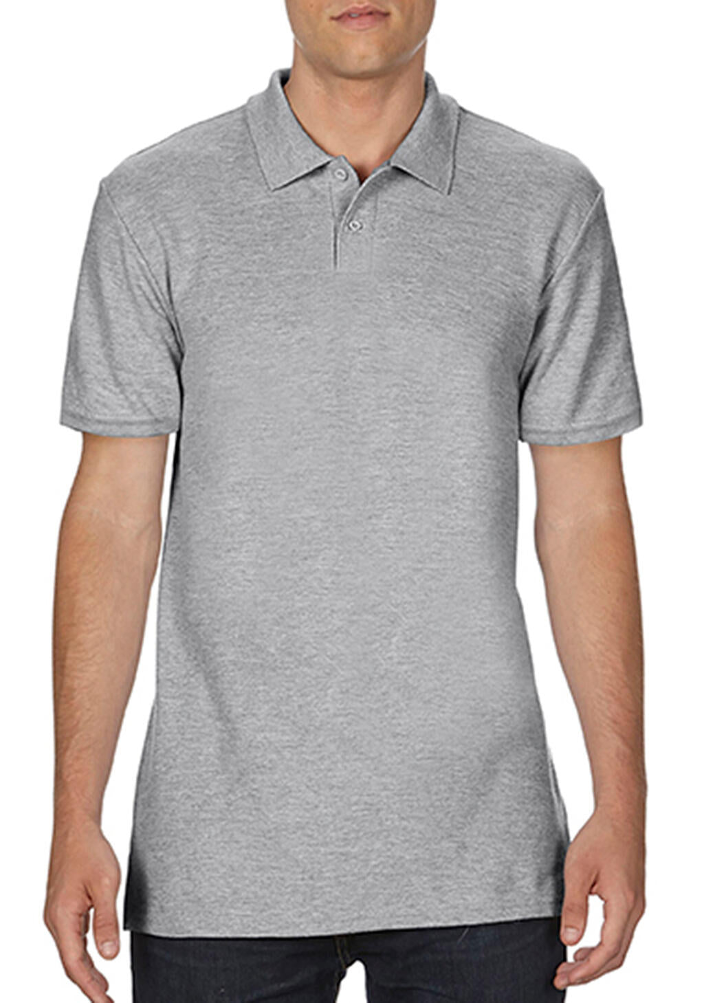  Softstyle® Adult Double Pique Polo in Farbe Sport Grey