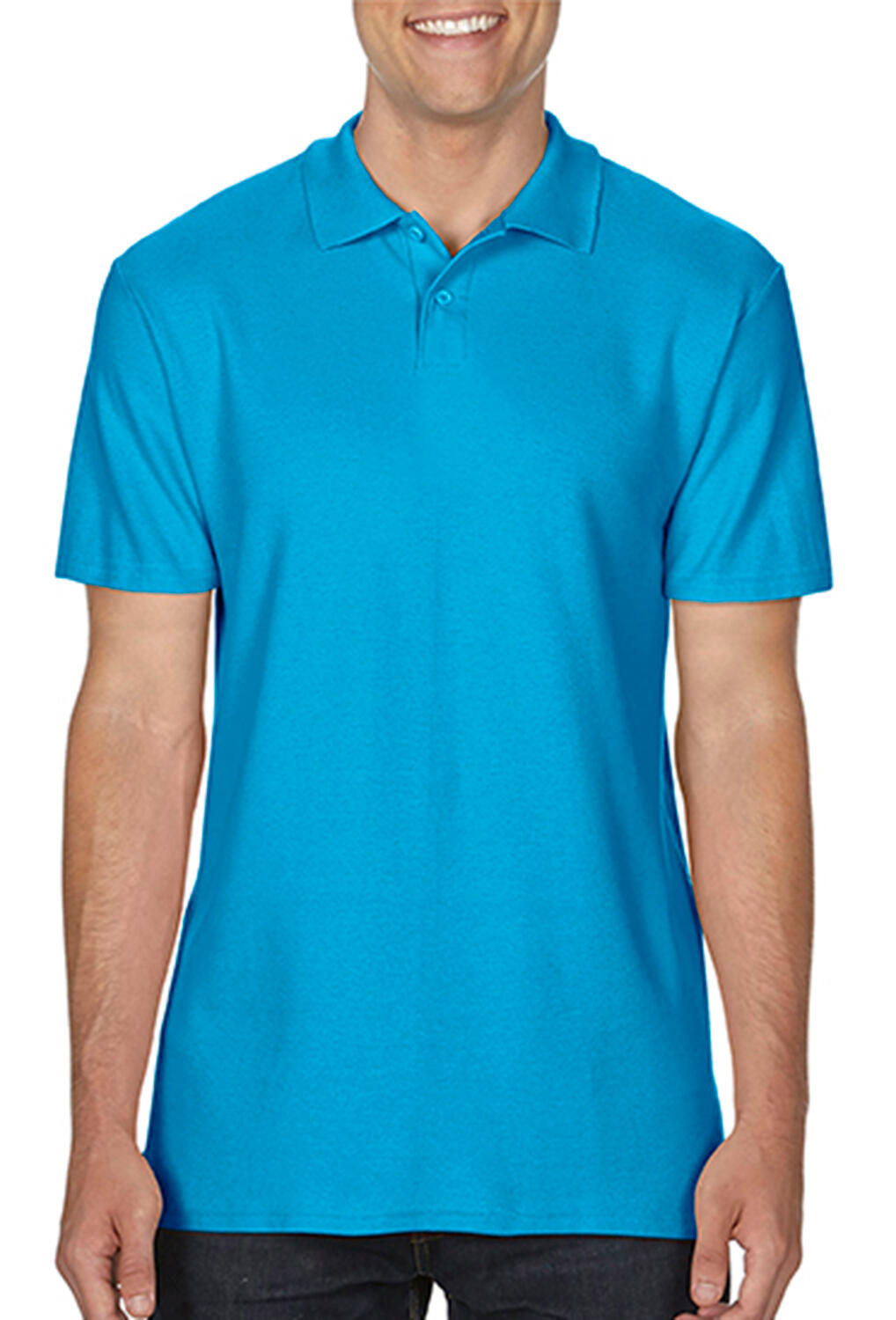  Softstyle® Adult Double Pique Polo in Farbe Sapphire