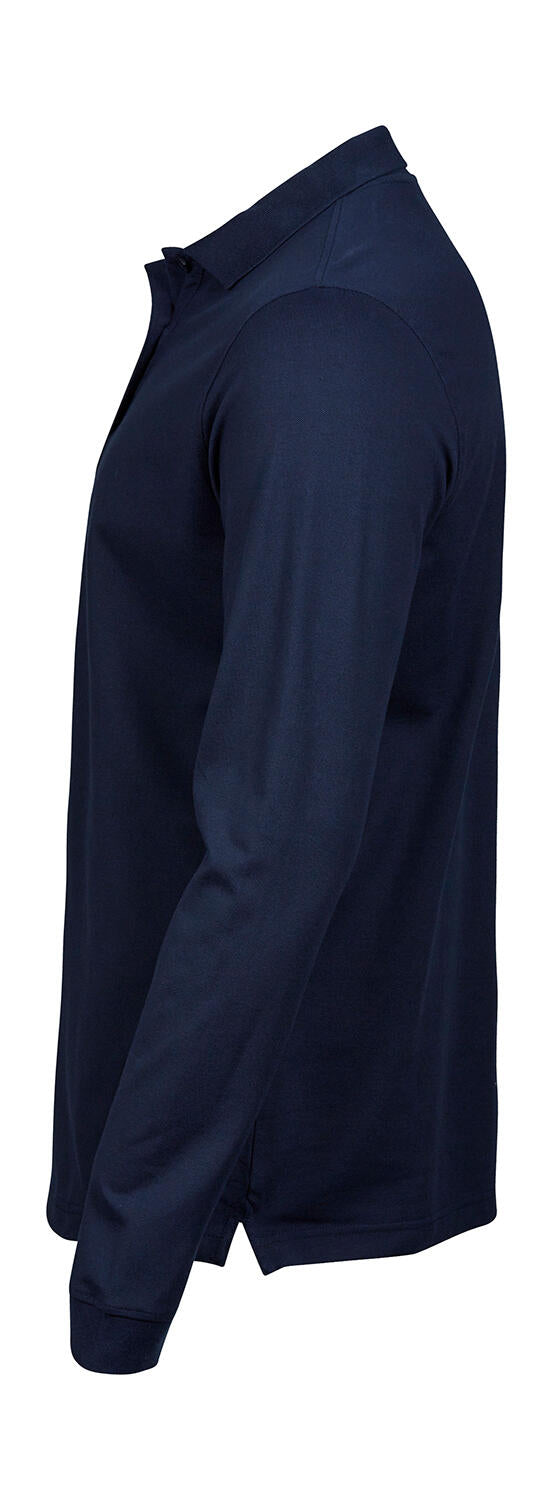  Luxury LS Stretch Polo in Farbe White