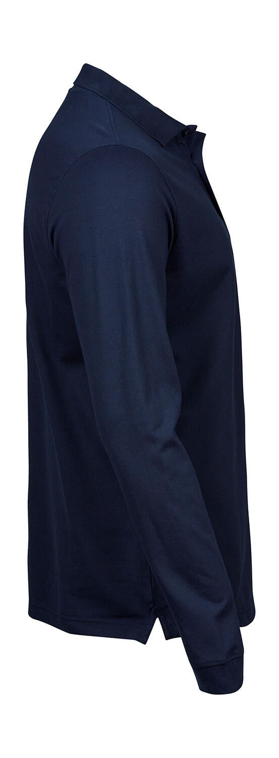  Luxury LS Stretch Polo in Farbe White
