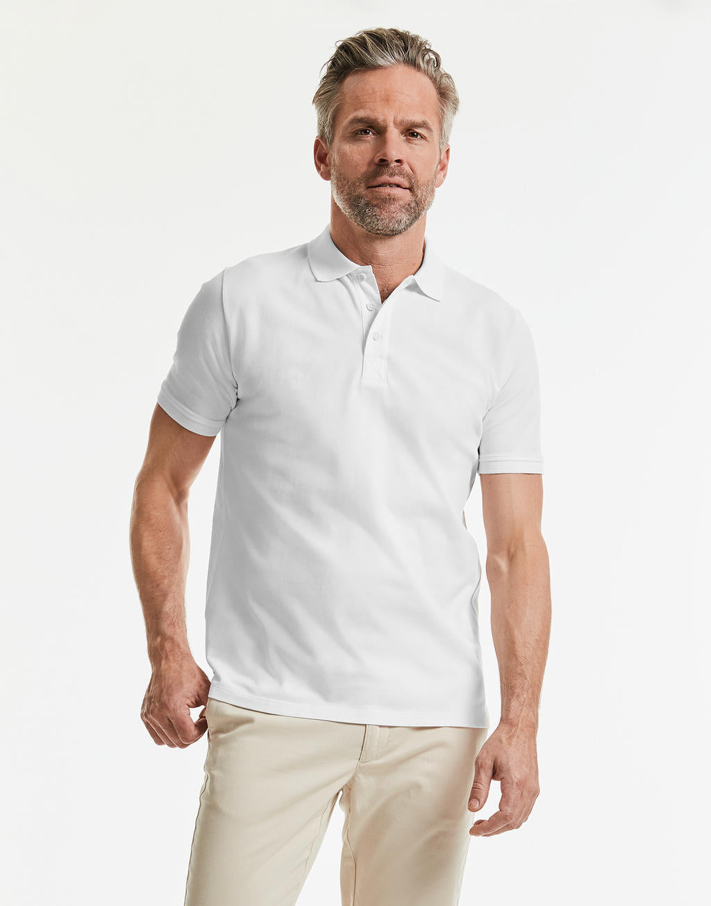  Men's Pure Organic Polo in Farbe White