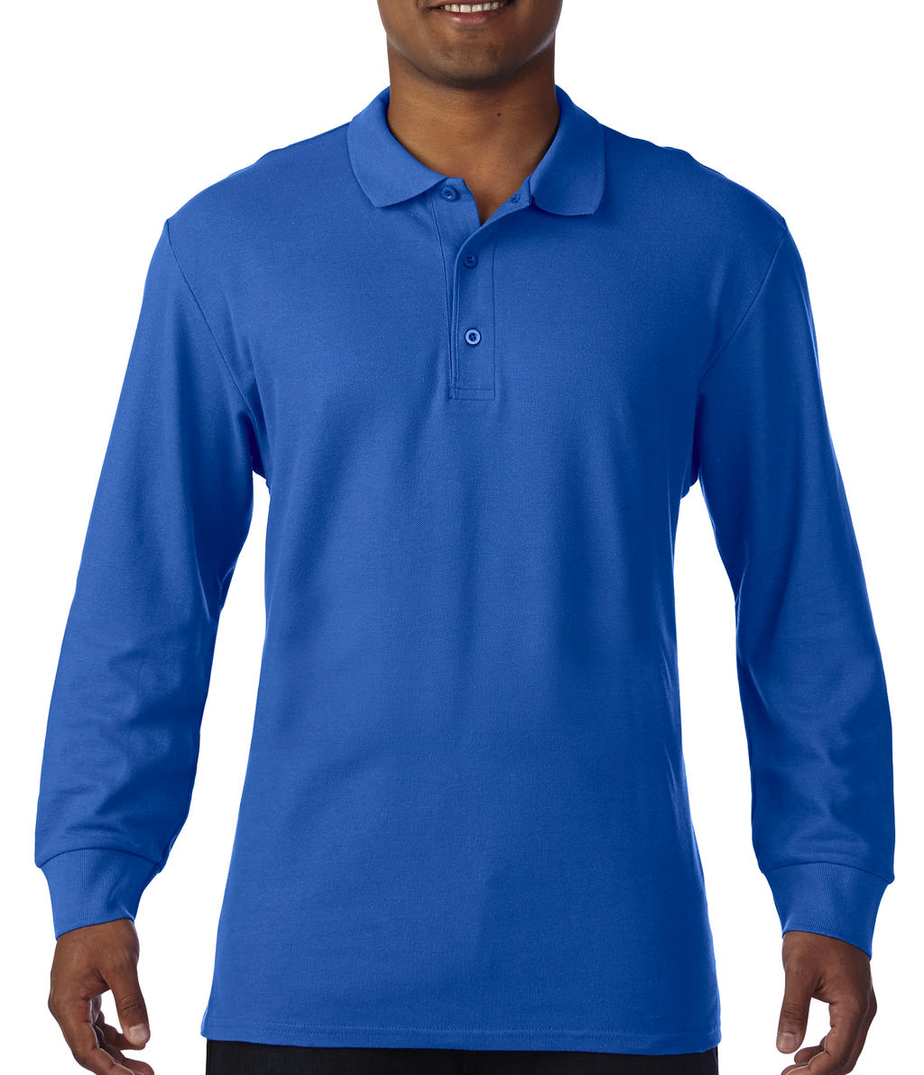  Premium Cotton Adult Double Piqué Polo LS in Farbe Royal