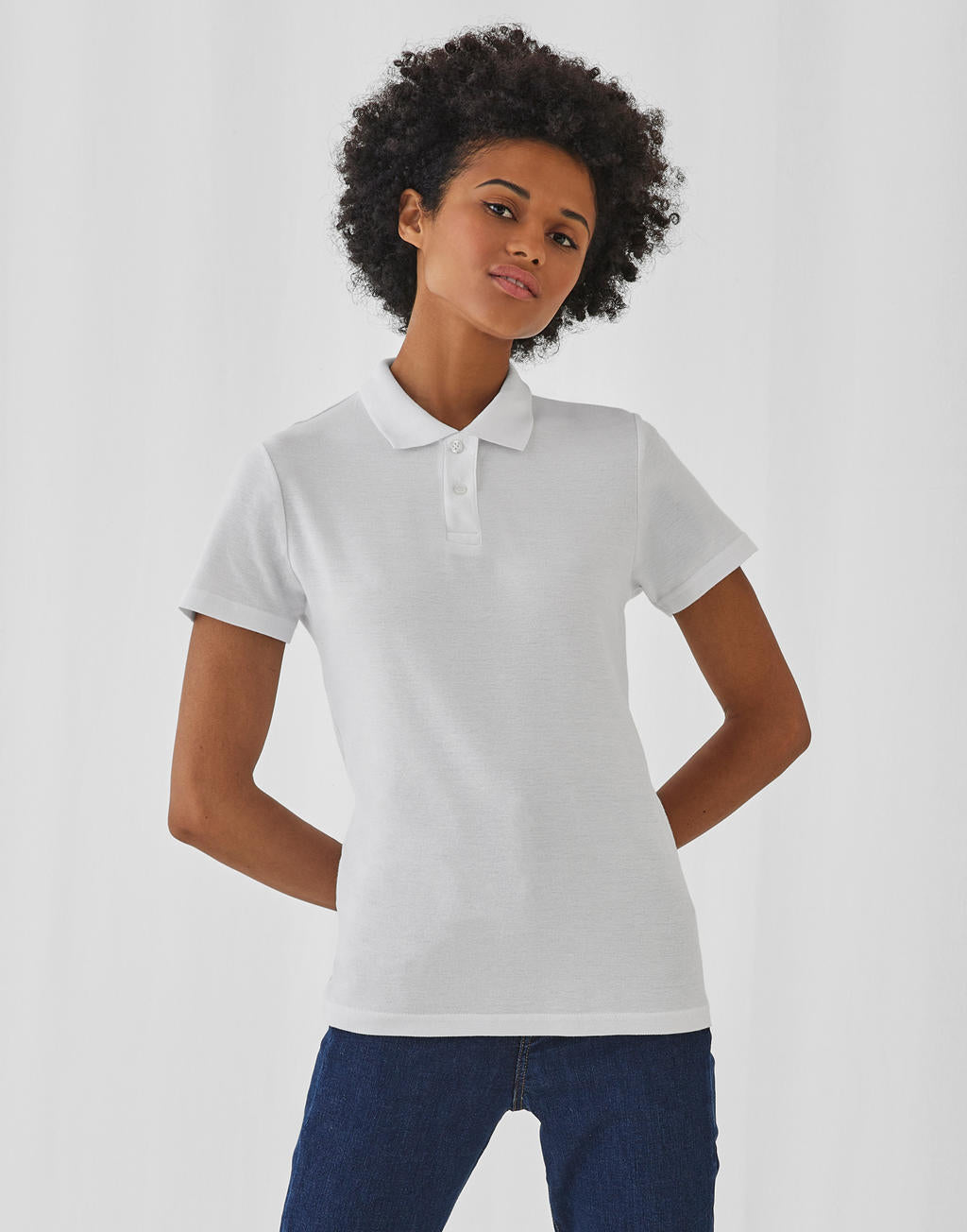  ID.001/women Piqué Polo Shirt in Farbe White