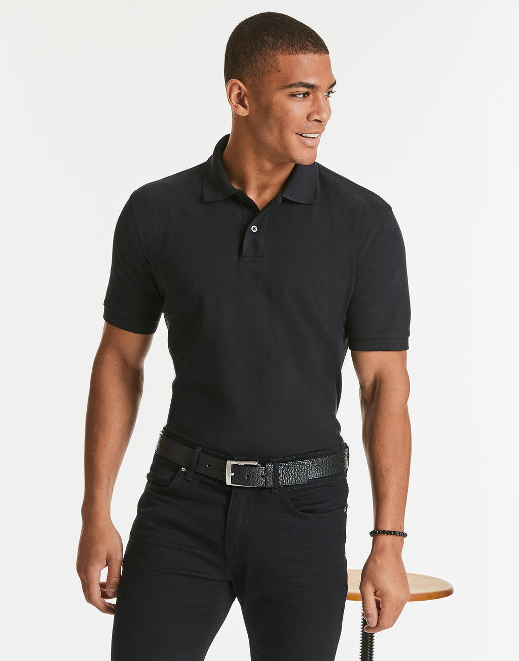  Men's Classic Cotton Polo in Farbe White