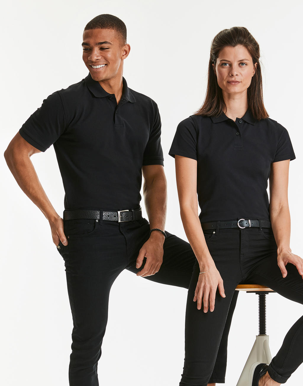  Men's Classic Cotton Polo in Farbe White