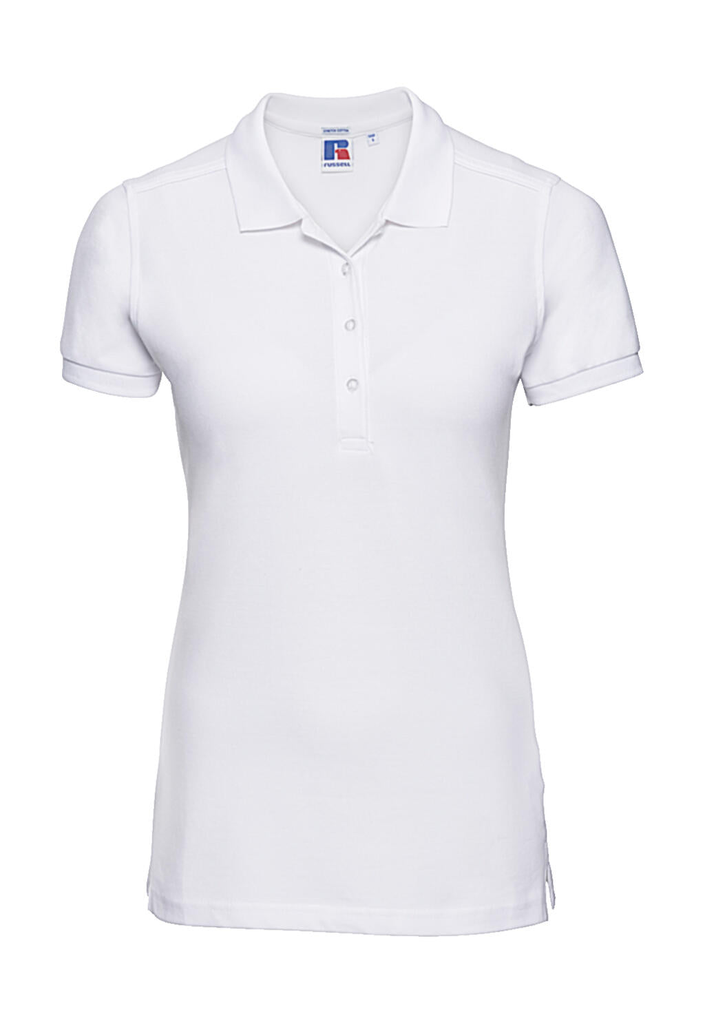  Ladies' Fitted Stretch Polo in Farbe White