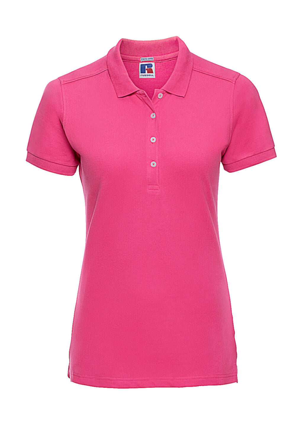 Ladies' Fitted Stretch Polo in Farbe Fuchsia