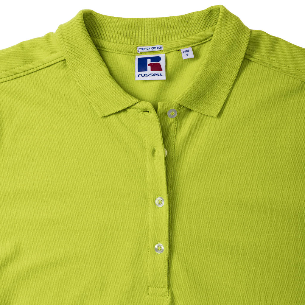  Ladies' Fitted Stretch Polo in Farbe White