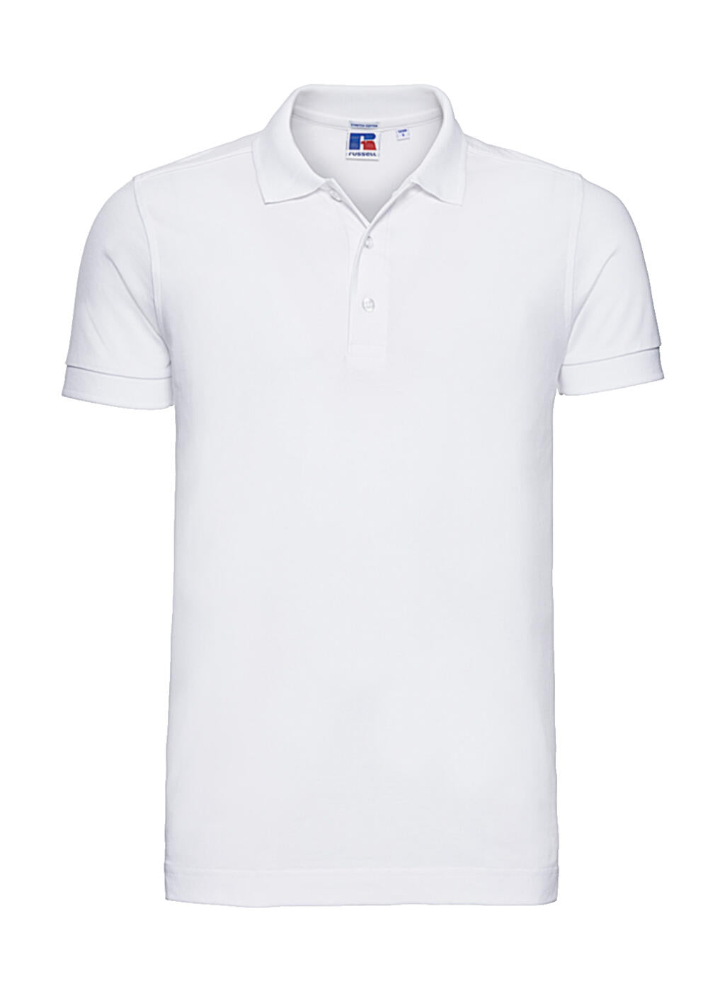  Men's Fitted Stretch Polo in Farbe White