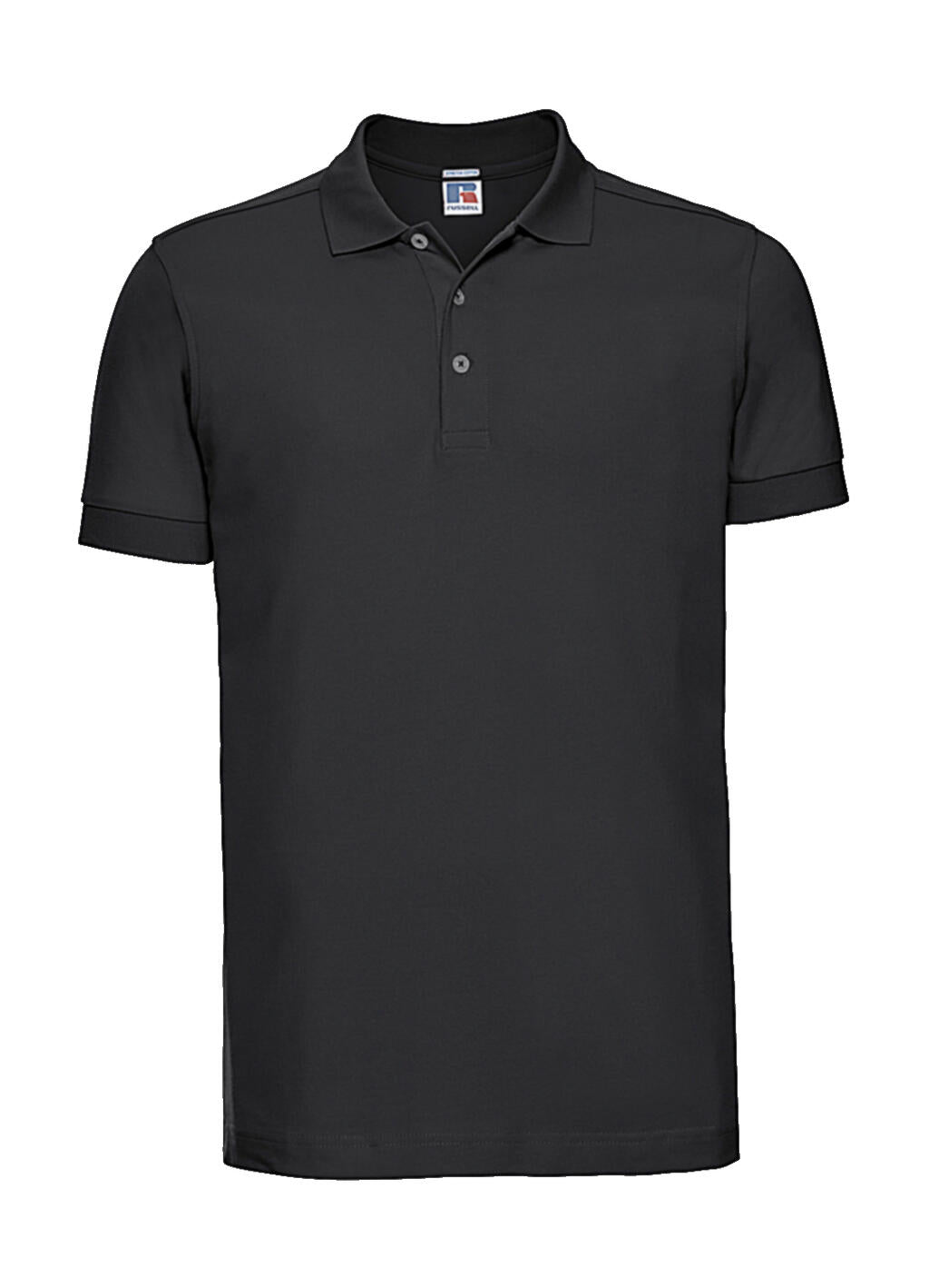  Men's Fitted Stretch Polo in Farbe Black
