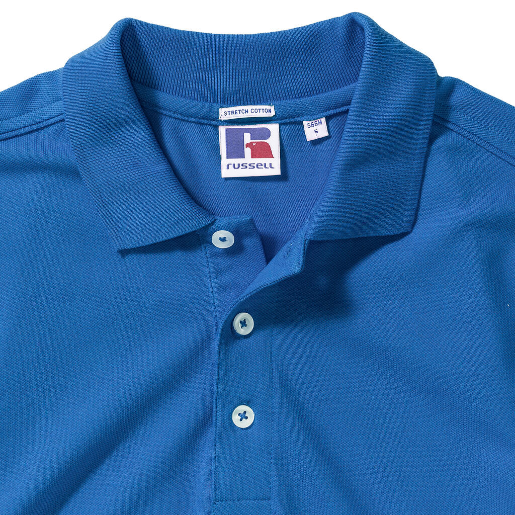  Men's Fitted Stretch Polo in Farbe White