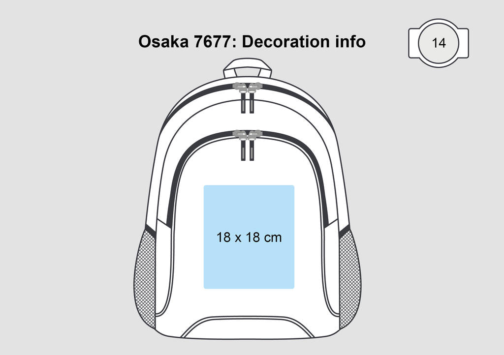  Osaka Basic Backpack in Farbe Black/Light Grey