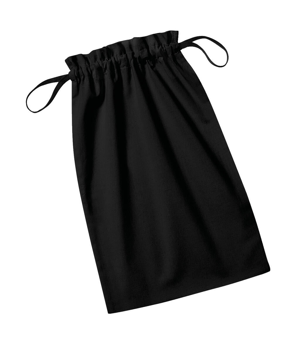  Organic Cotton Drawcord Bag in Farbe Black
