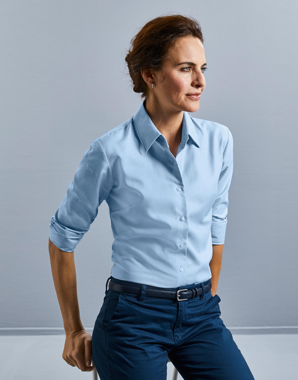  Ladies' Classic Oxford Shirt LS in Farbe White