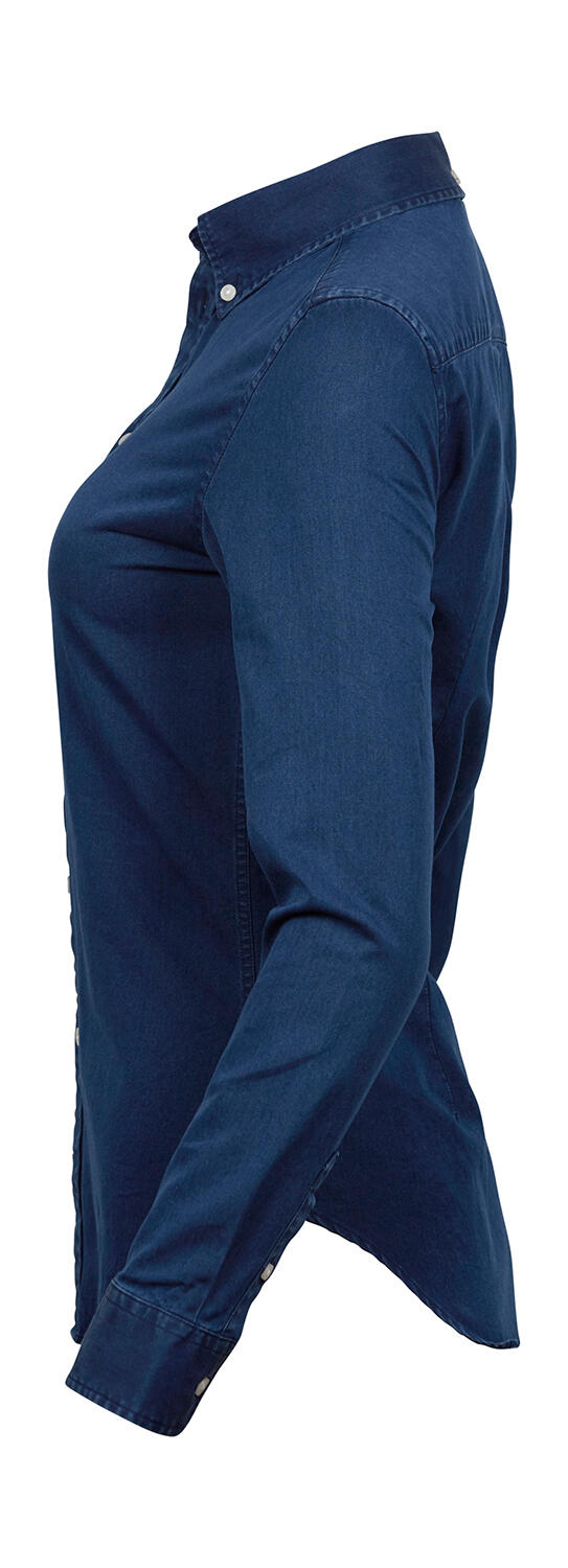  Ladies' Casual Twill Shirt in Farbe Indigo