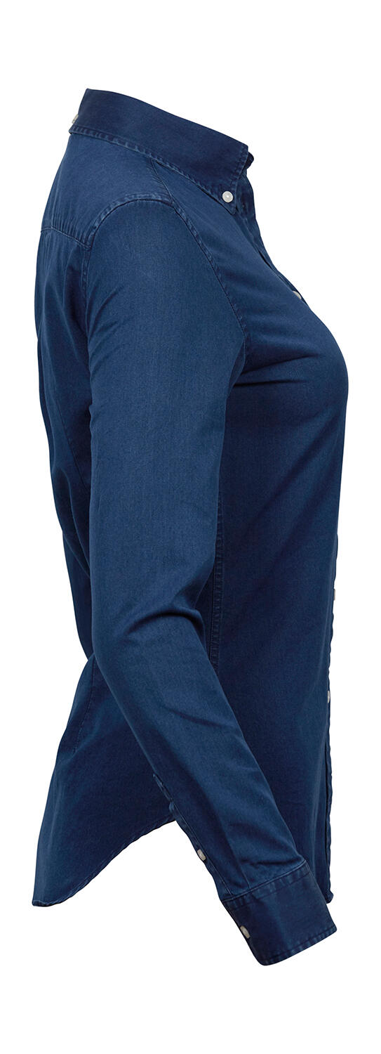  Ladies' Casual Twill Shirt in Farbe Indigo