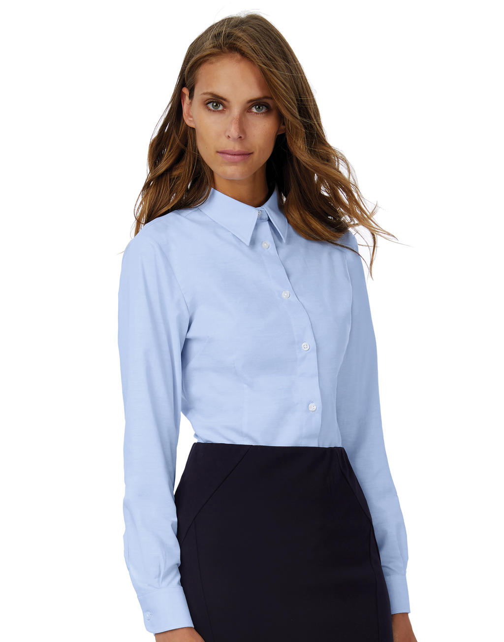  Oxford LSL/women Shirt in Farbe White