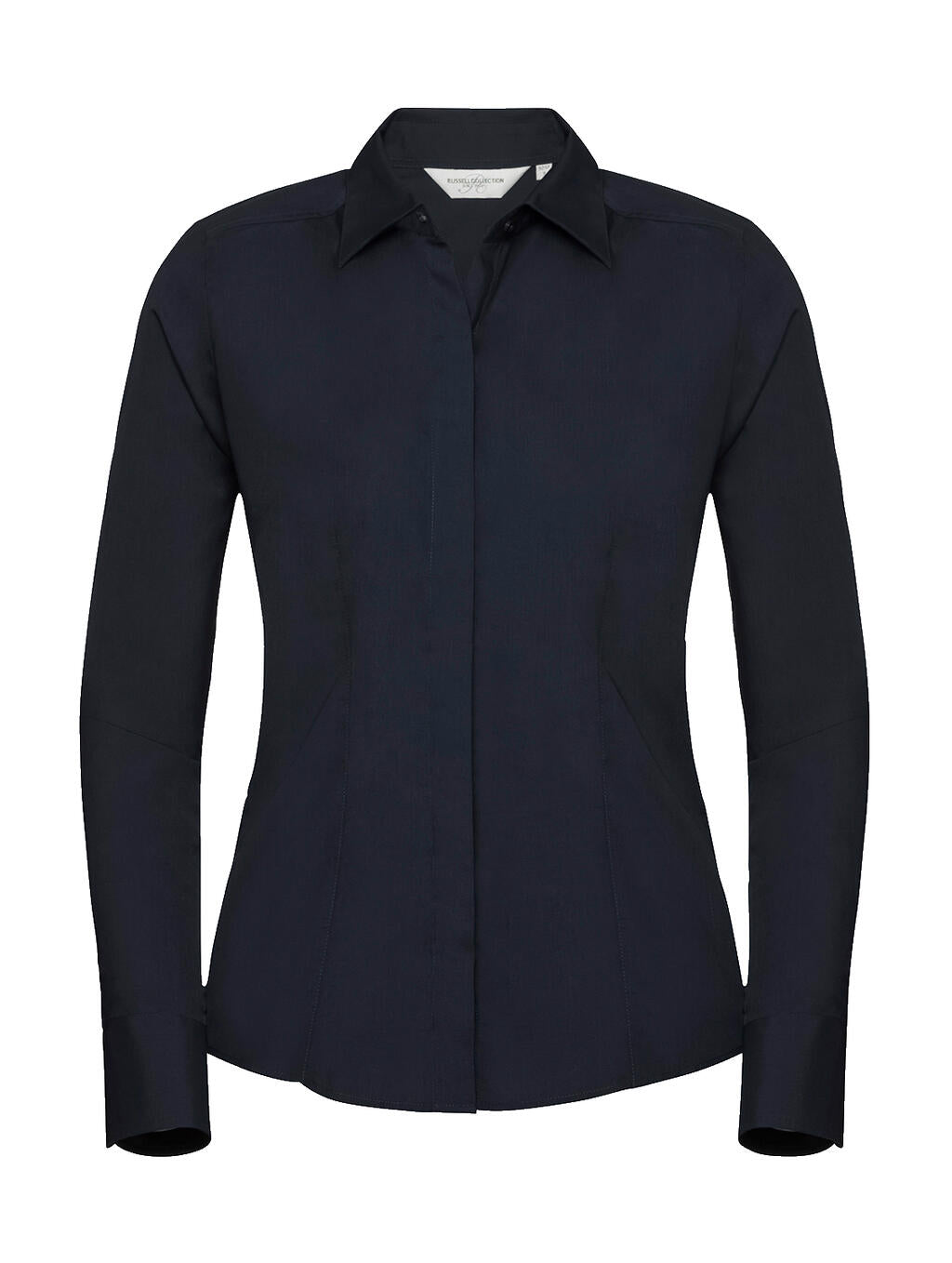  Ladies' LS Fitted Poplin Shirt in Farbe French Navy