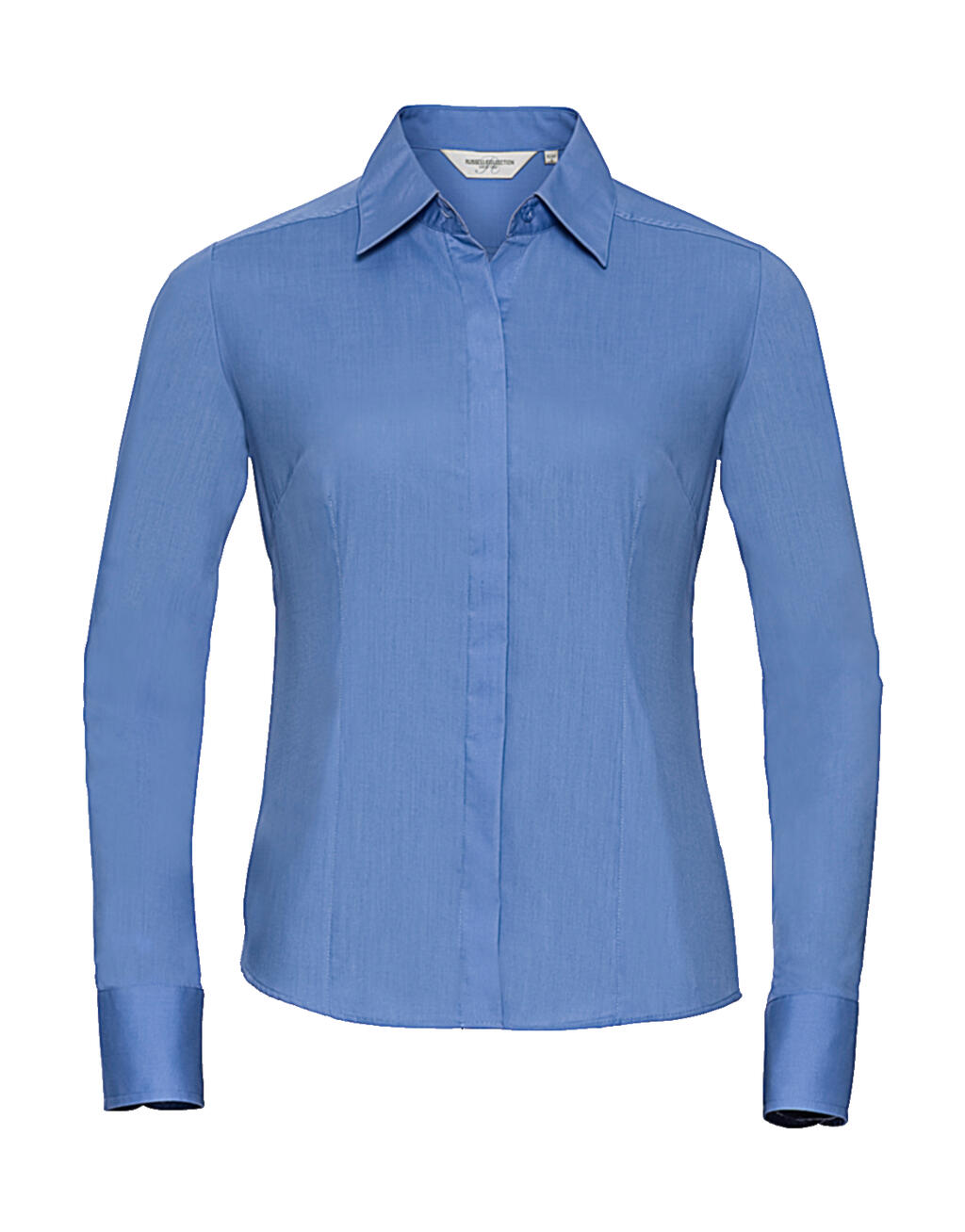  Ladies' LS Fitted Poplin Shirt in Farbe Corporate Blue