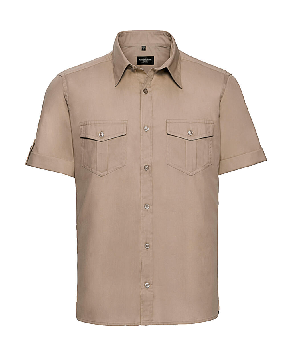  Men's Roll Sleeve Shirt in Farbe Khaki