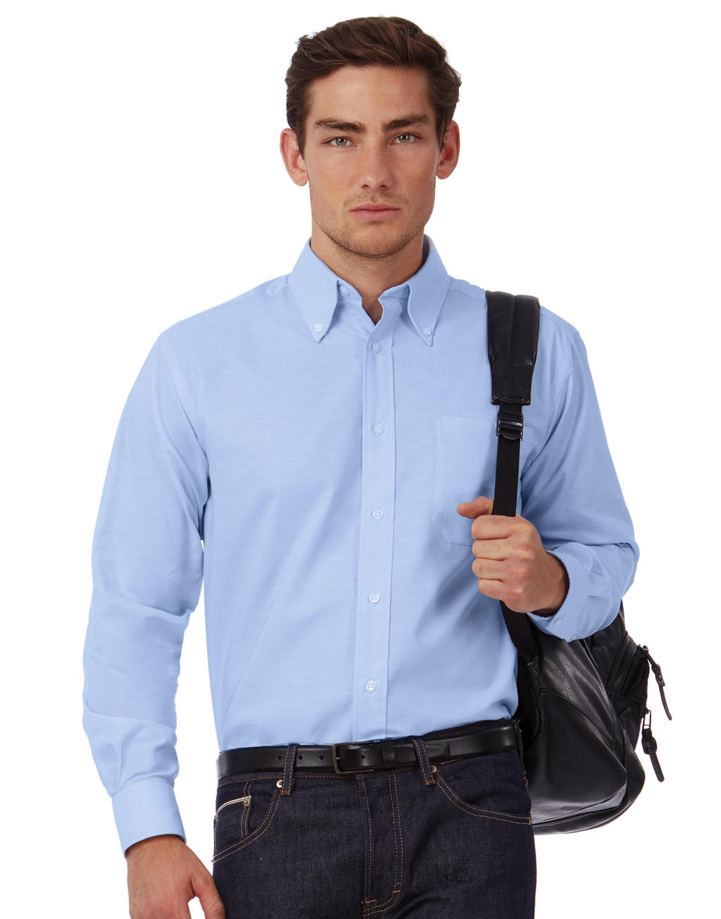  Oxford LSL/men Shirt in Farbe White