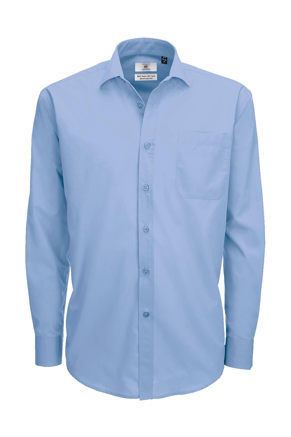  Smart LSL/men Poplin Shirt in Farbe Business Blue