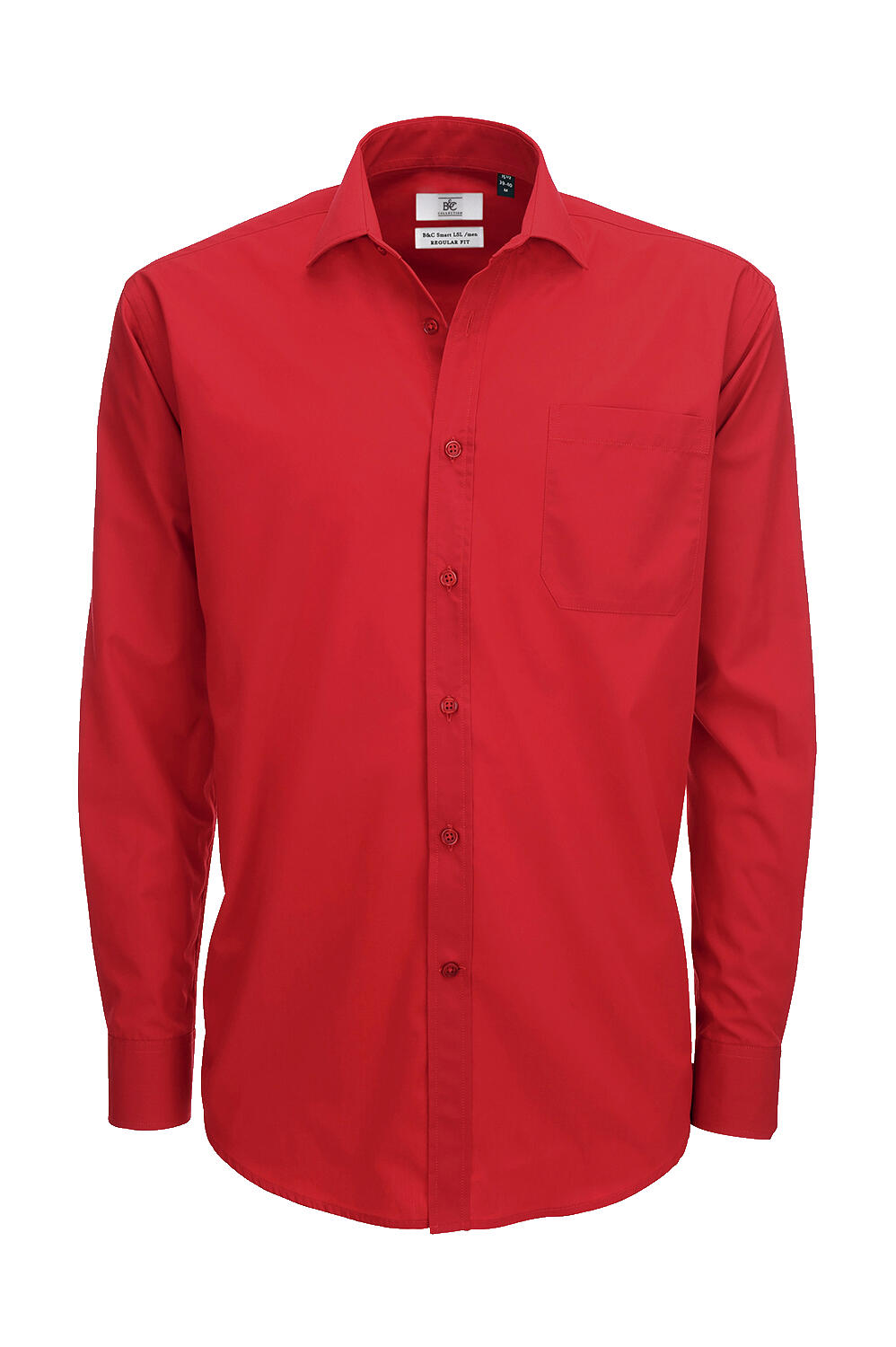  Smart LSL/men Poplin Shirt in Farbe Deep Red