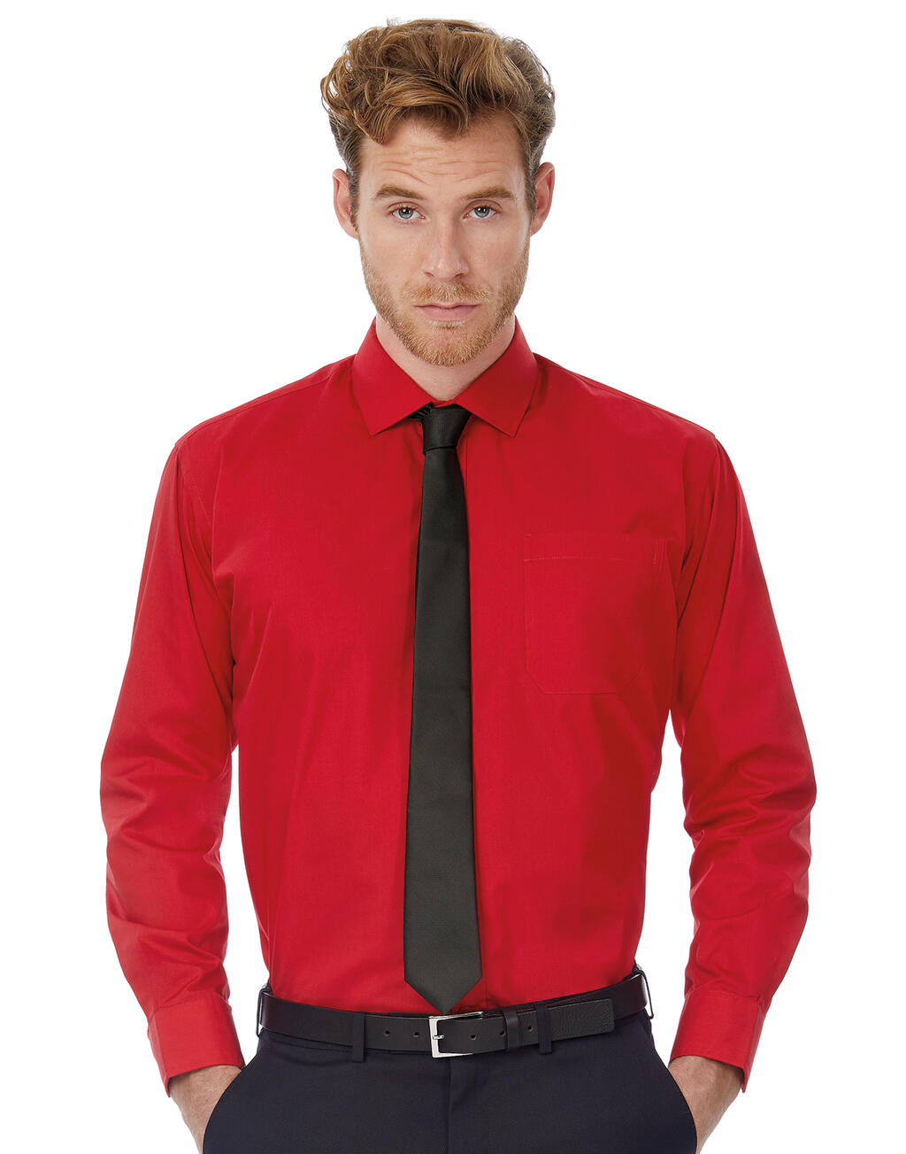  Smart LSL/men Poplin Shirt in Farbe White