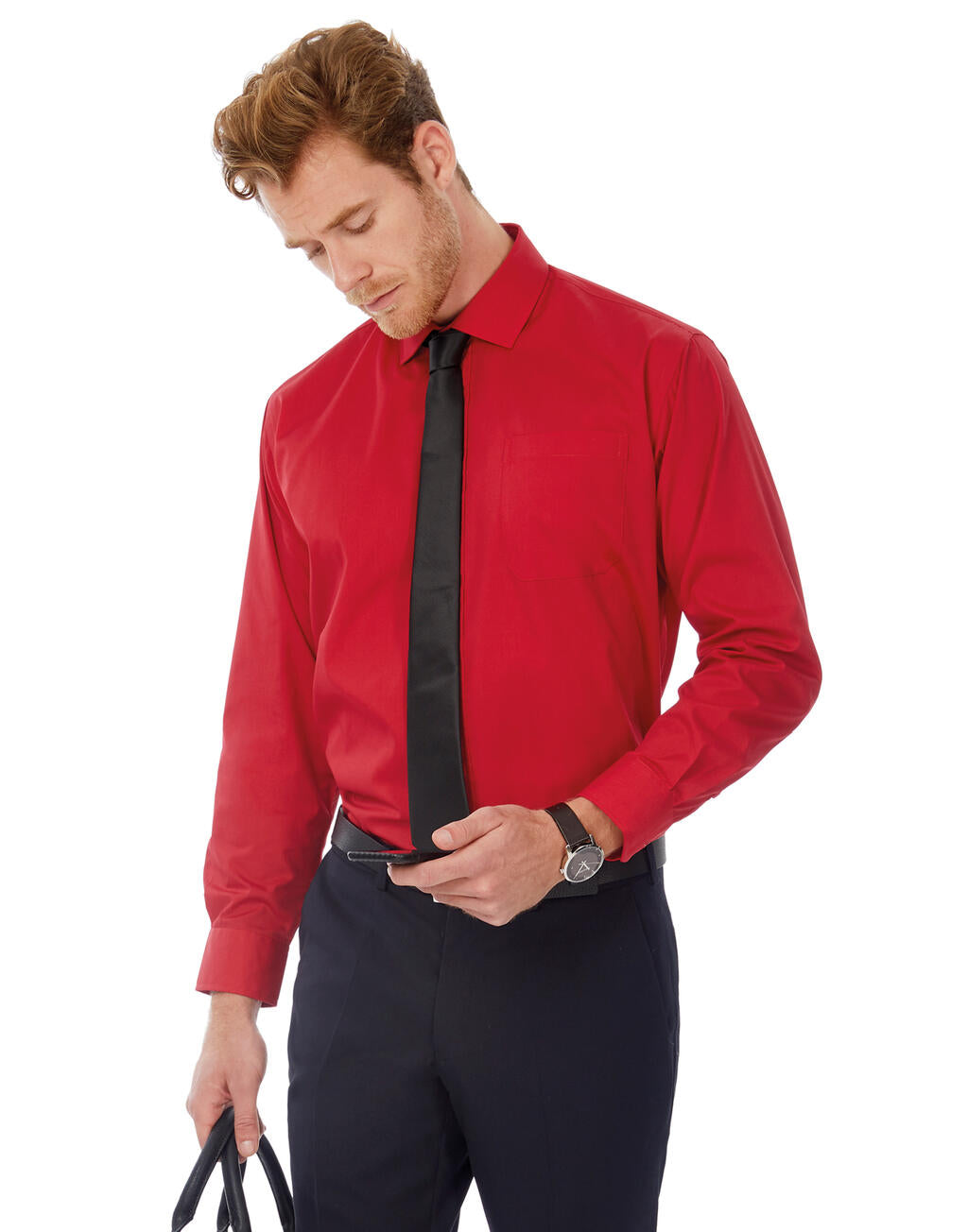 Smart LSL/men Poplin Shirt in Farbe White
