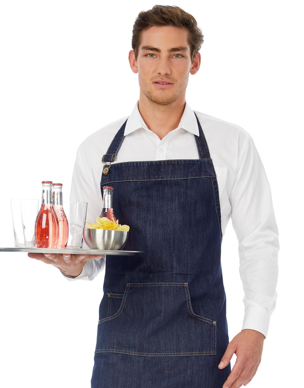  Sharp LSL/men Twill Shirt  in Farbe White