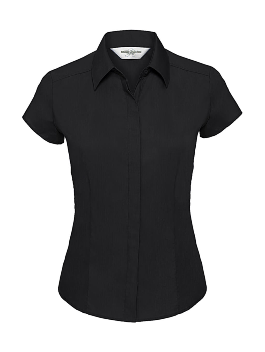  Ladies' Fitted Poplin Shirt in Farbe Black