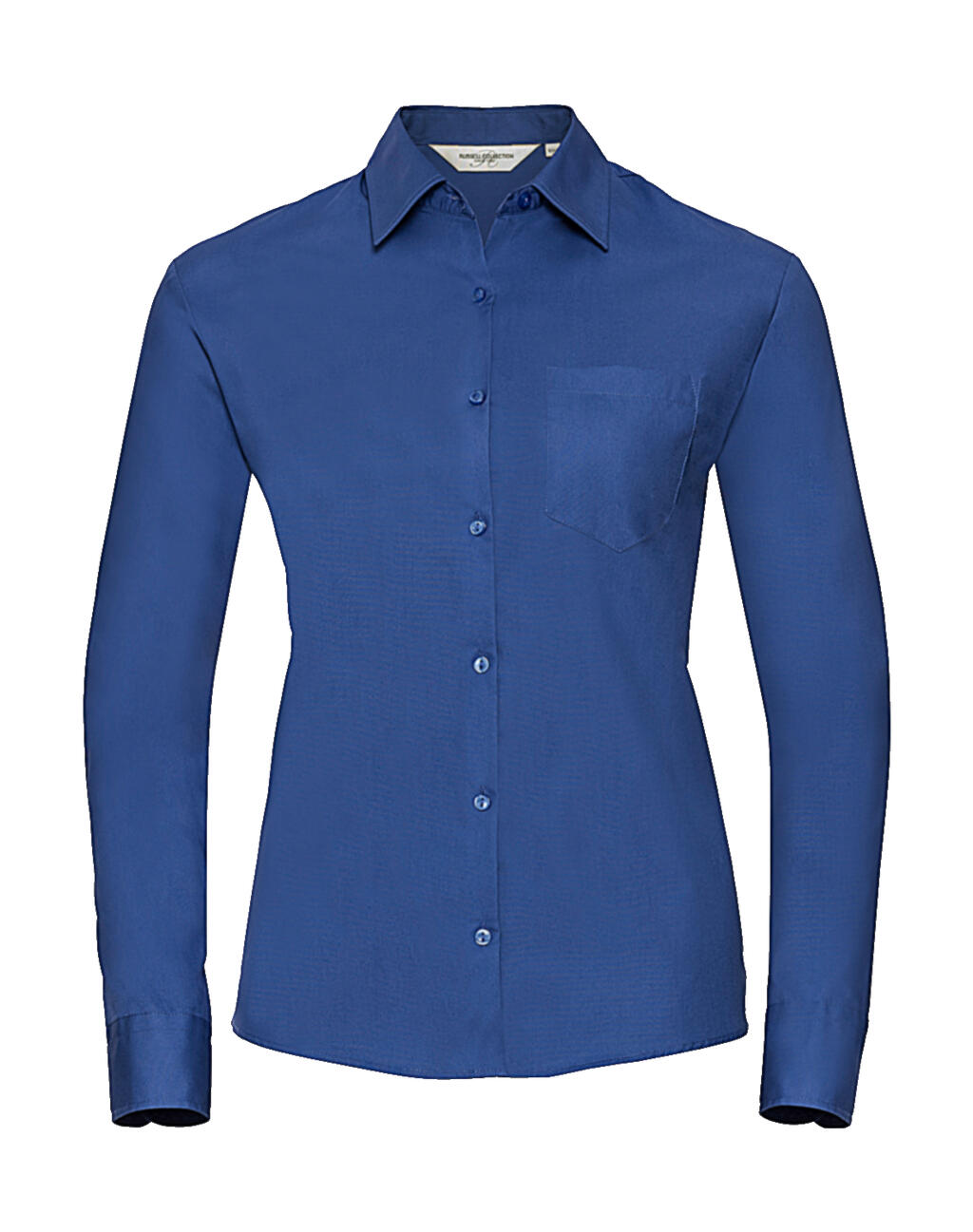  Ladies' Cotton Poplin Shirt LS in Farbe Aztec Blue