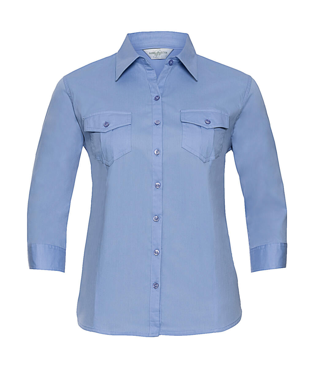  Ladies' Roll 3/4 Sleeve Shirt in Farbe Blue