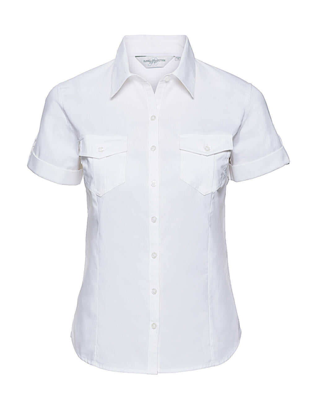  Ladies' Roll Sleeve Shirt in Farbe White