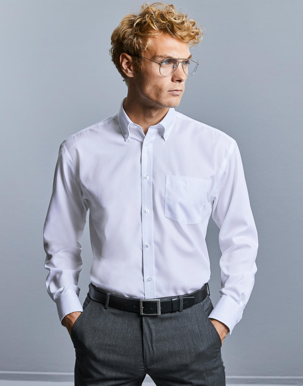  Men's LS Ultimate Non-iron Shirt in Farbe White