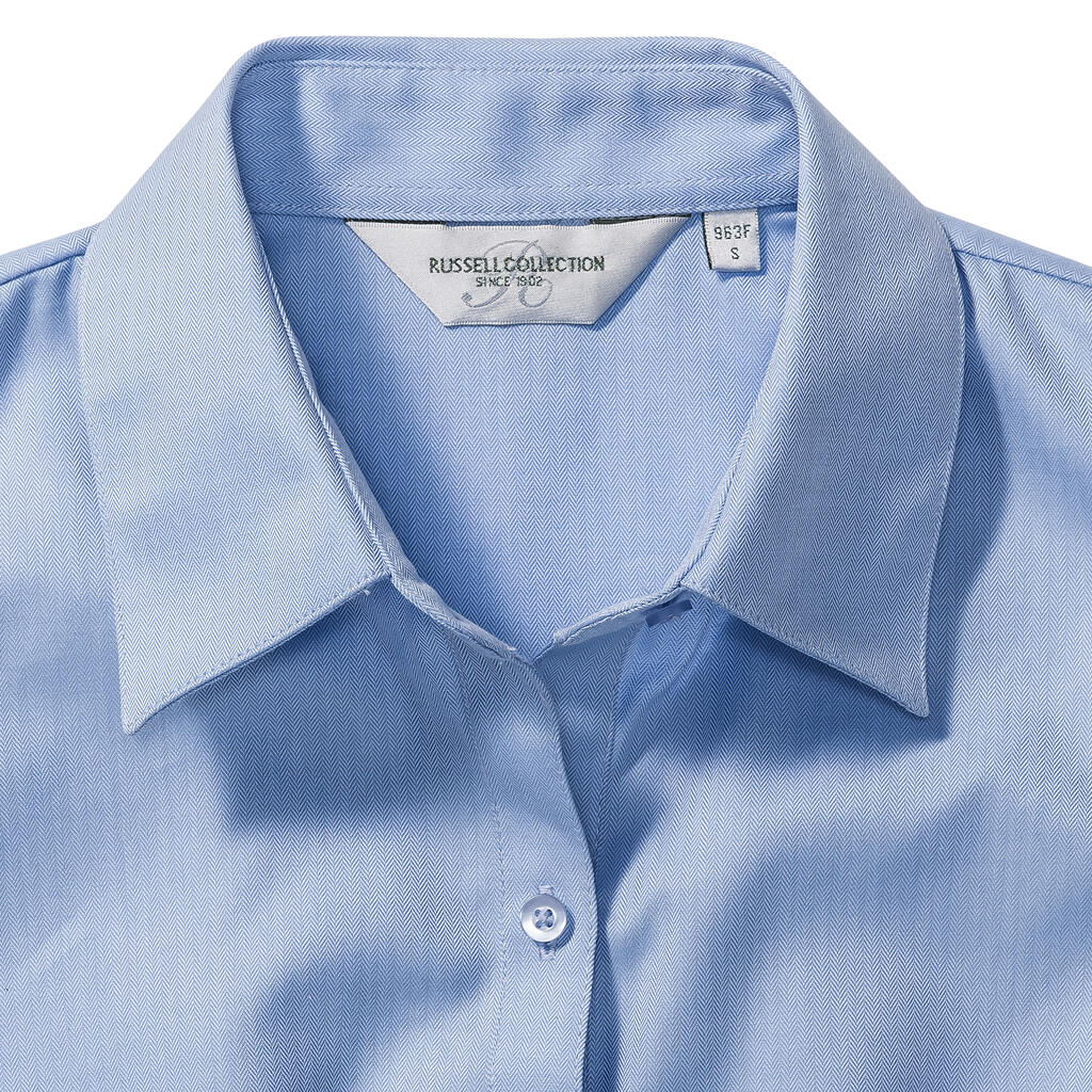  Ladies' Herringbone Shirt in Farbe White