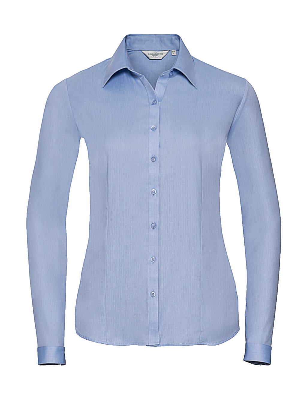  Ladies' LS Herringbone Shirt in Farbe Light Blue