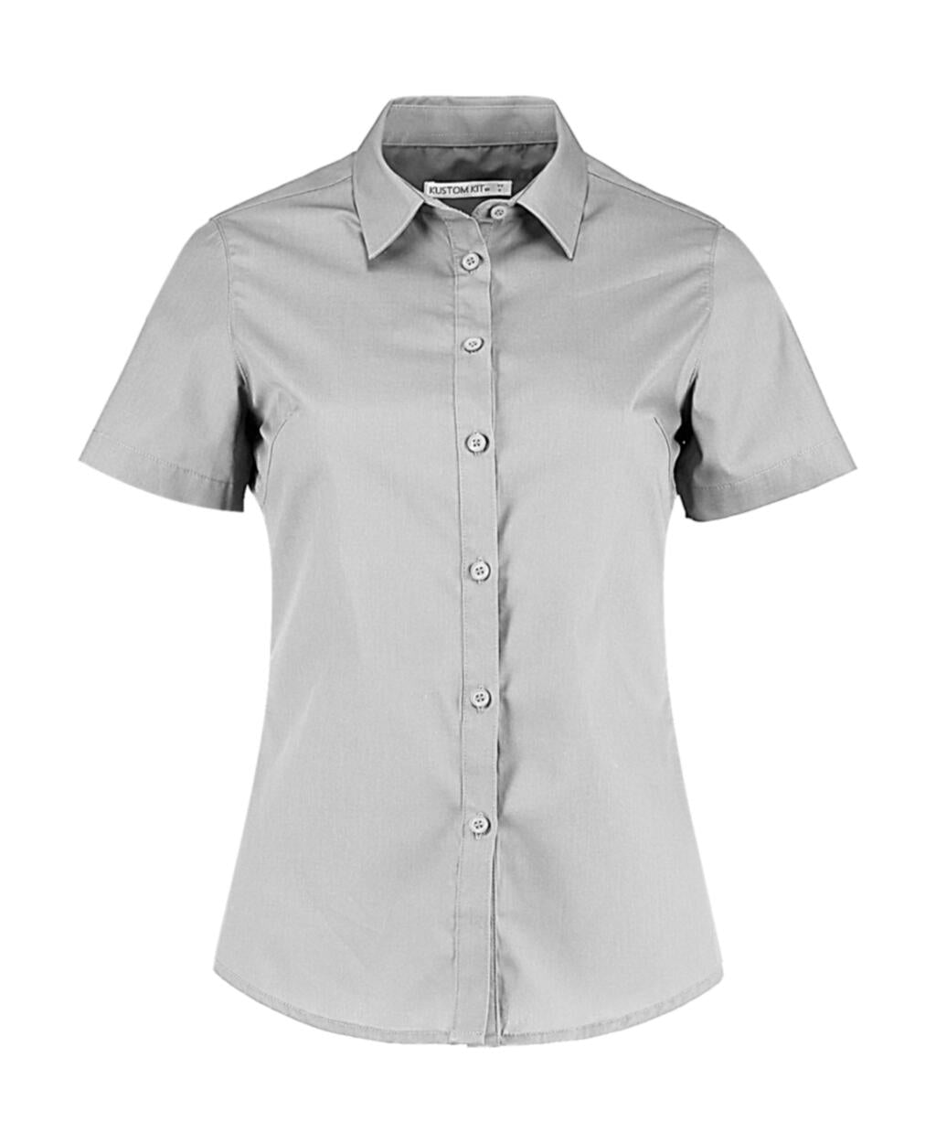  Women's Tailored Fit Poplin Shirt SSL in Farbe Light Grey