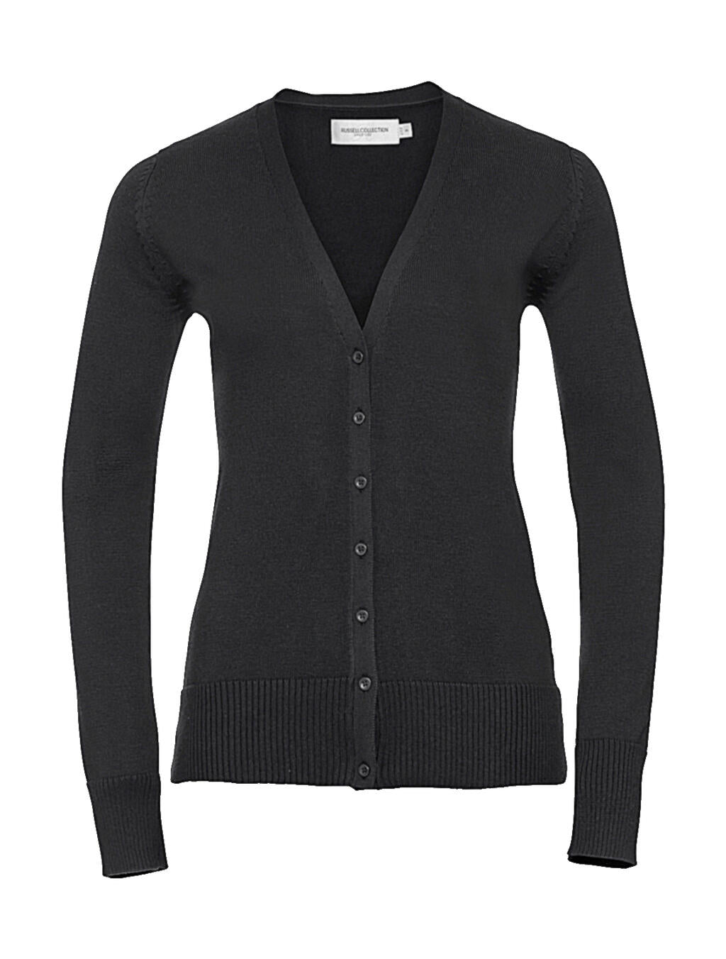  Ladies' V-Neck Knitted Cardigan in Farbe Black