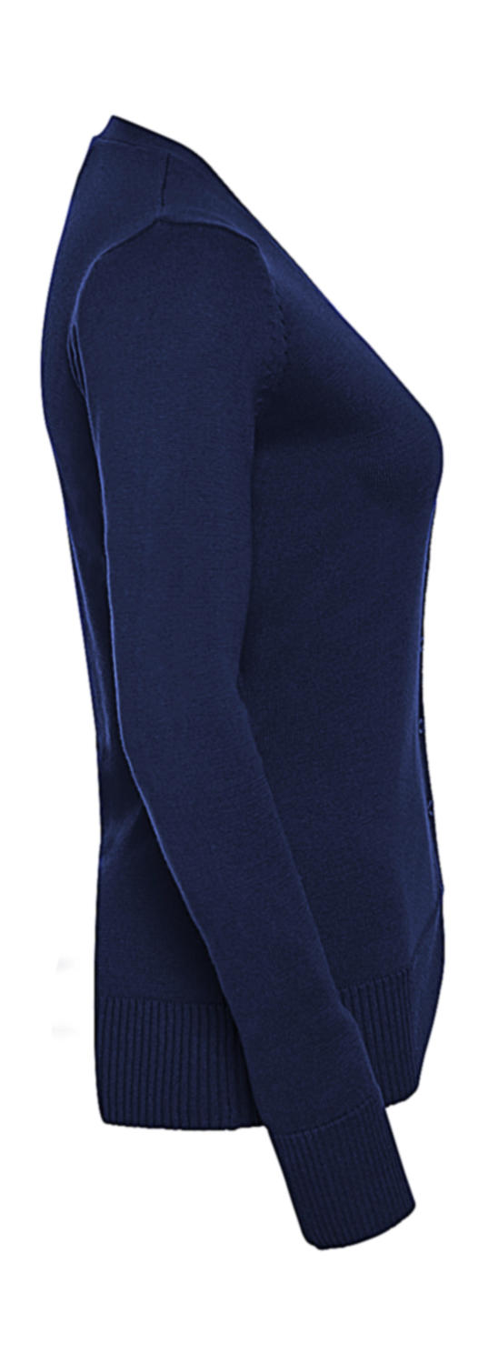  Ladies' V-Neck Knitted Cardigan in Farbe Black