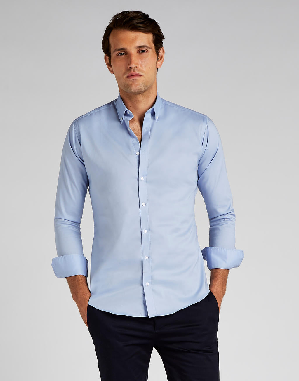  Slim Fit Stretch Oxford Shirt LS in Farbe White