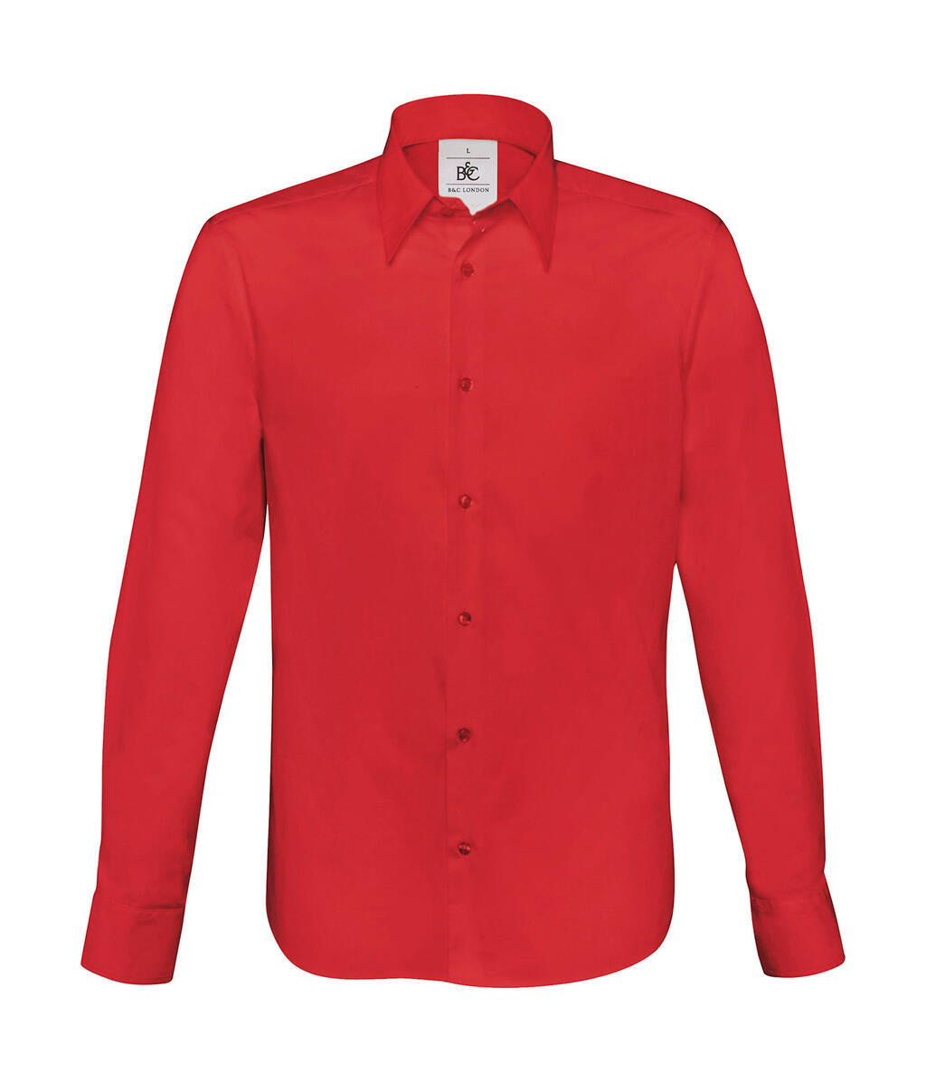  London Stretch Shirt LS in Farbe Deep Red