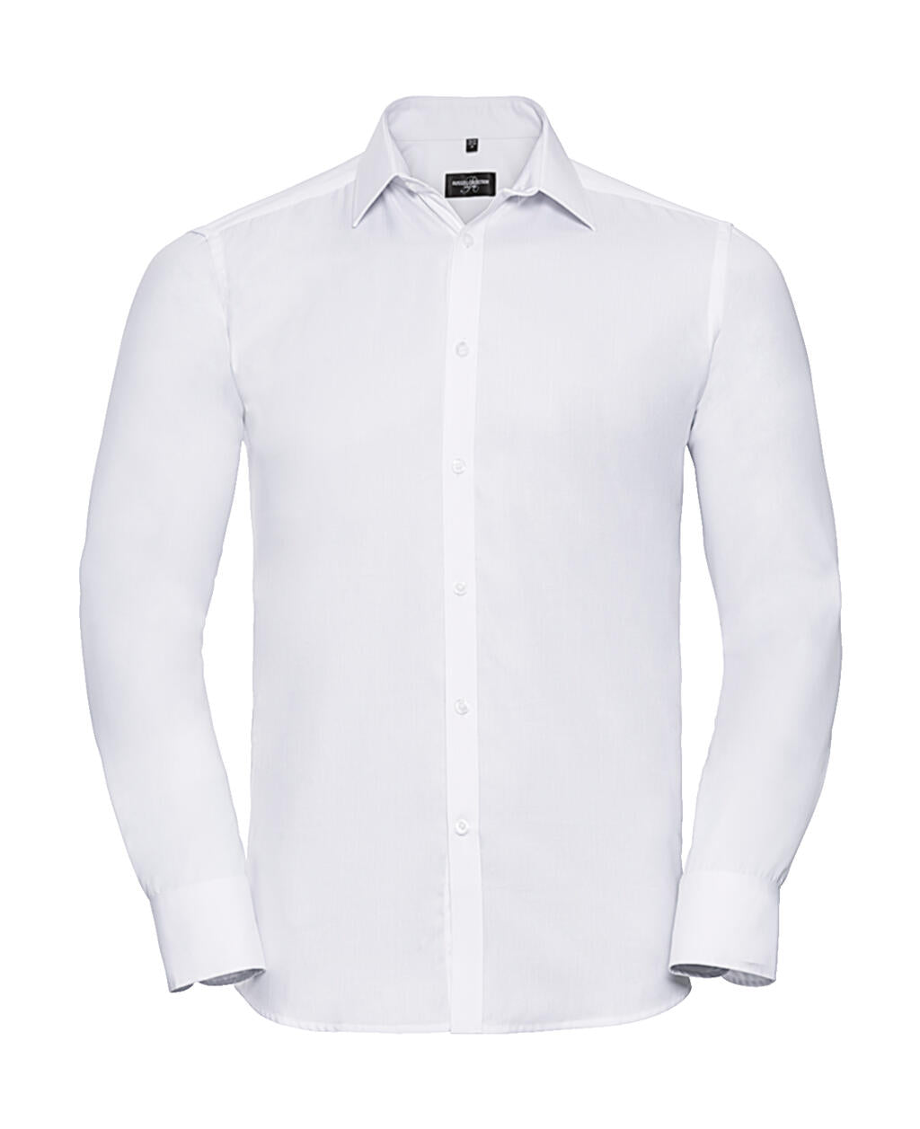  Men's LS Herringbone Shirt in Farbe White