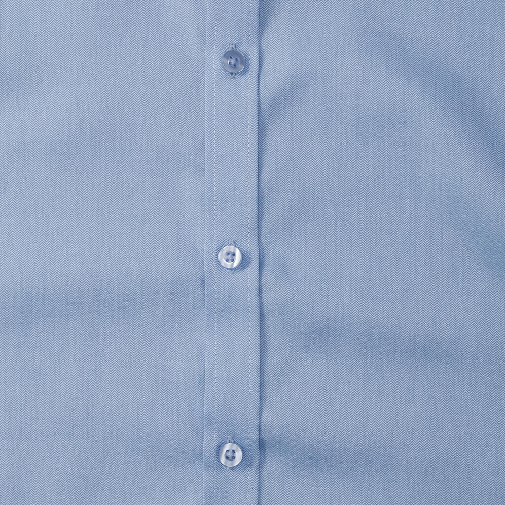 Men's LS Herringbone Shirt in Farbe White
